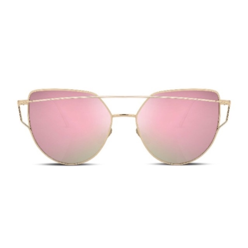 Rose Gold Mirrored Cat Eye Aviators - Picture 4 of 7